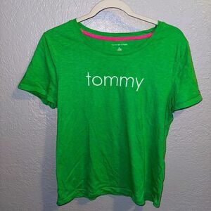 Tommy Hilfiger green tshirt woman size M Y2K